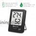 DIGOO TH1130 Indoor Thermometer  Home Refrigerator Digital Hygrometer Temperature Humidity Monitor  2'x 1.7' Size  Black - B0727LDT5Z